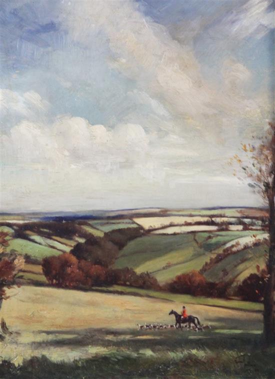 Raoul Millais (1901-1999) Out on the Downs, 17 x 30in.